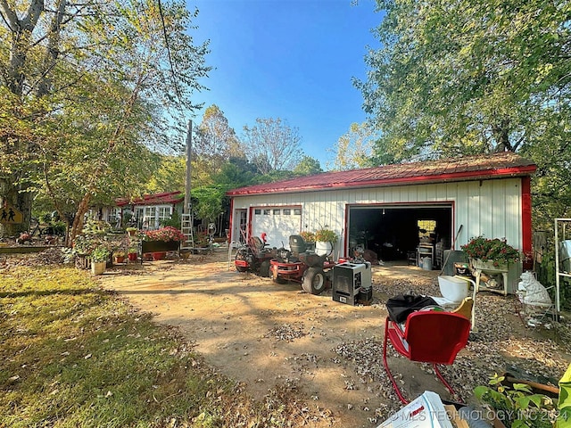 view of garage