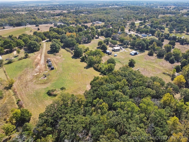 bird's eye view with a rural view