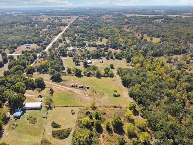 aerial view featuring a rural view