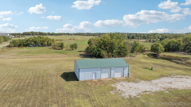 aerial view with a rural view