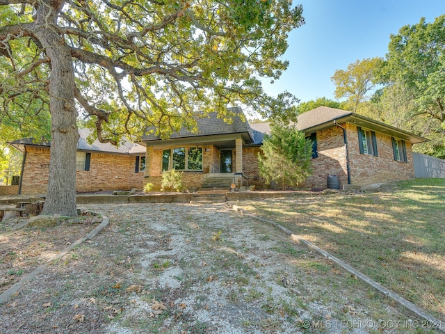 view of single story home