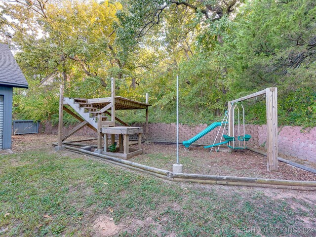 view of community jungle gym
