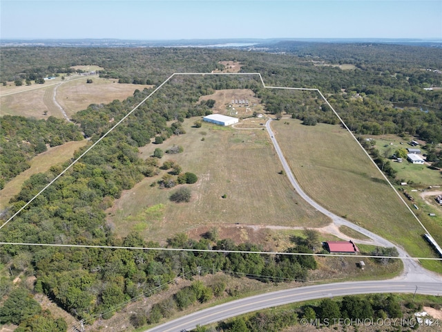 bird's eye view featuring a rural view