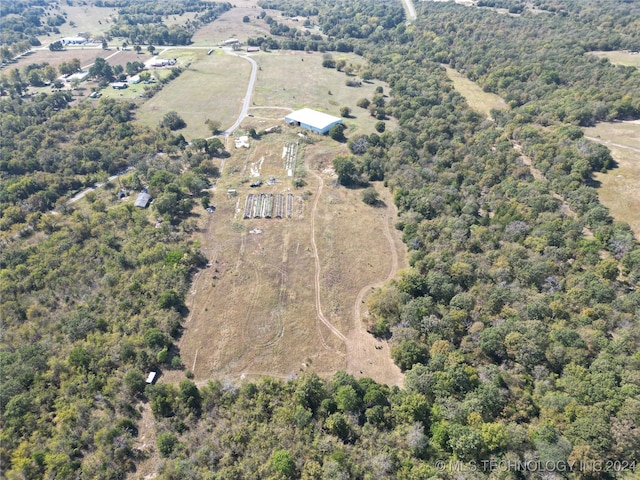 bird's eye view with a rural view