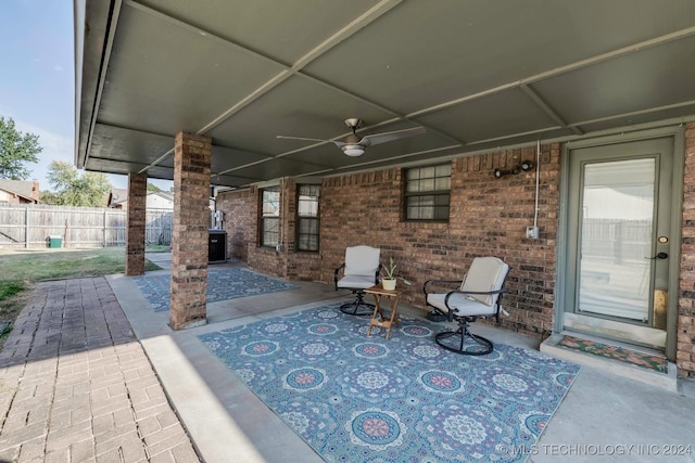 view of patio / terrace with ceiling fan