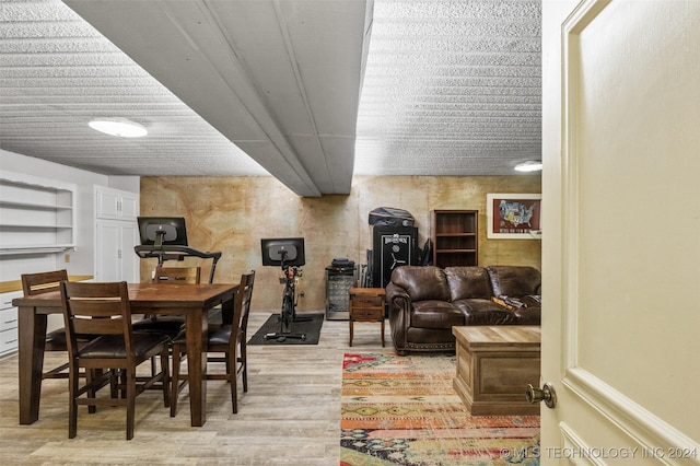 dining space featuring light hardwood / wood-style flooring