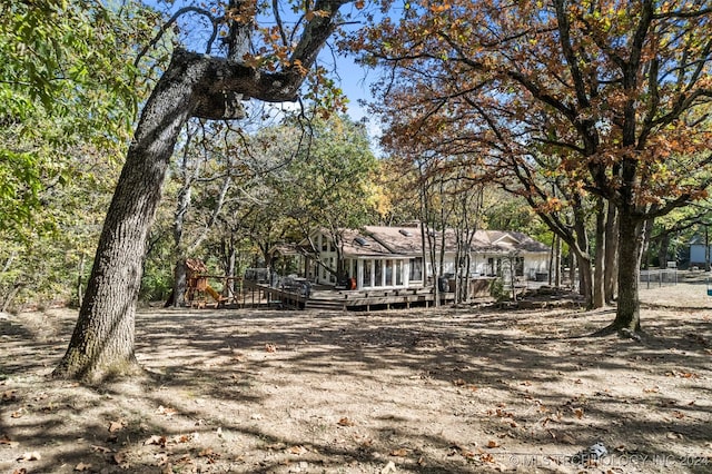 exterior space with a wooden deck