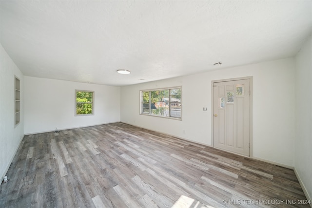 interior space with light hardwood / wood-style flooring