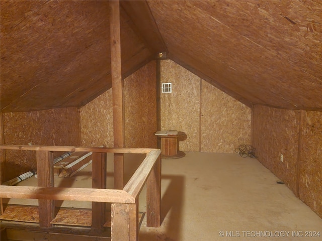 view of unfinished attic