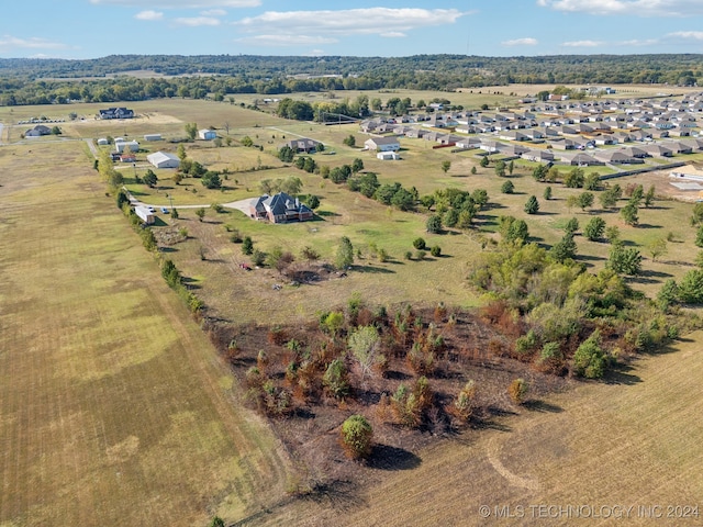 aerial view featuring a rural view