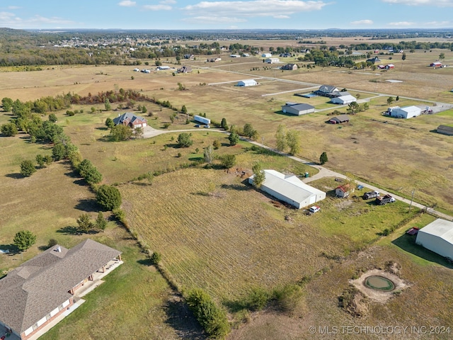 aerial view with a rural view