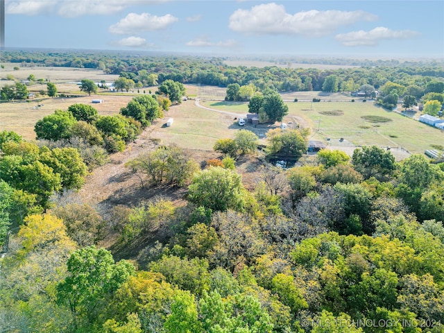 drone / aerial view featuring a rural view