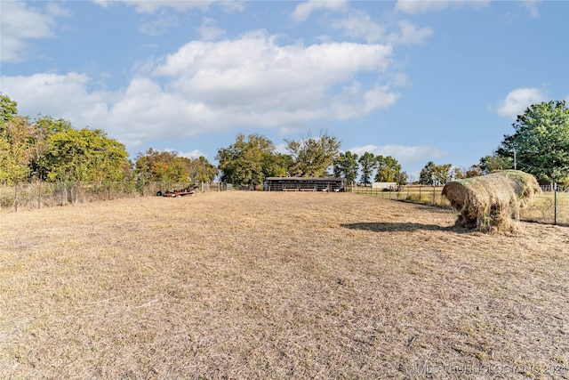 view of yard with a rural view