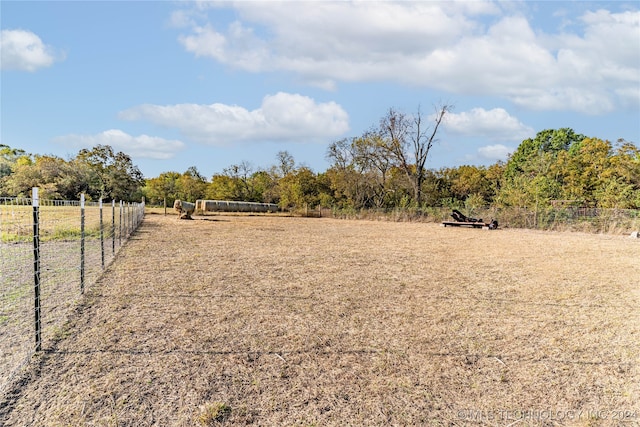 view of yard with a rural view