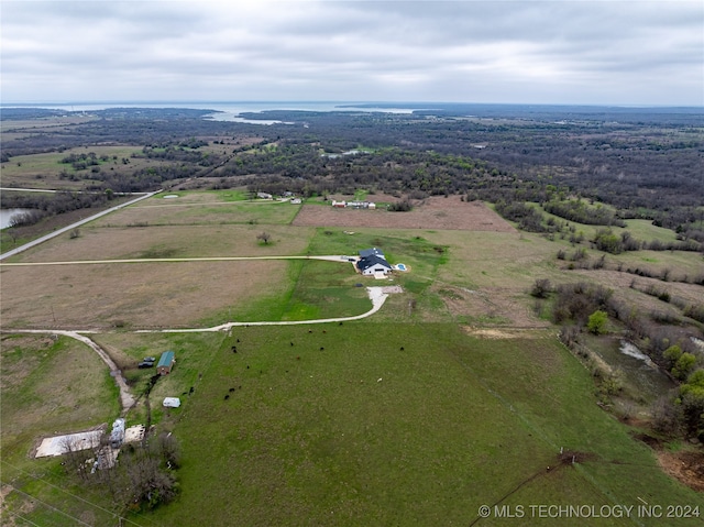 aerial view with a rural view