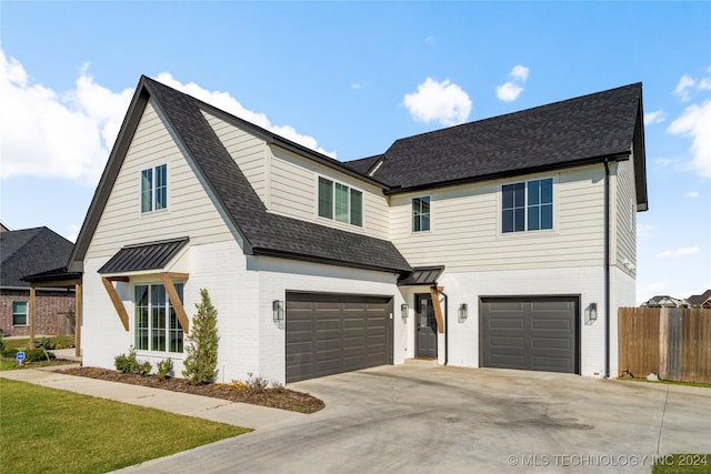 view of front facade with a garage