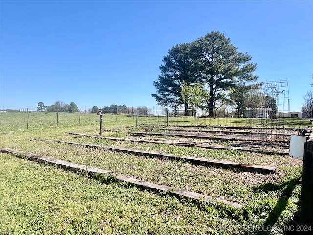 view of yard with a rural view