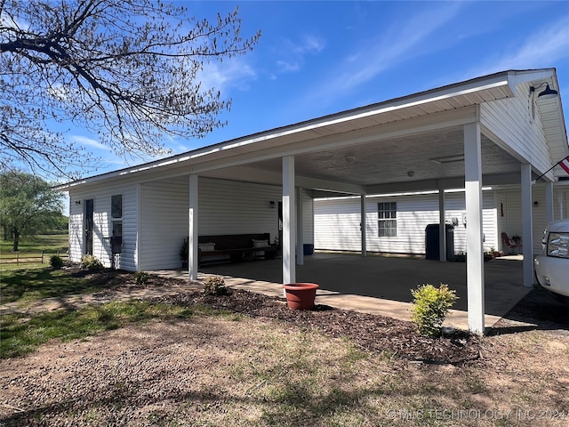 view of car parking with a carport