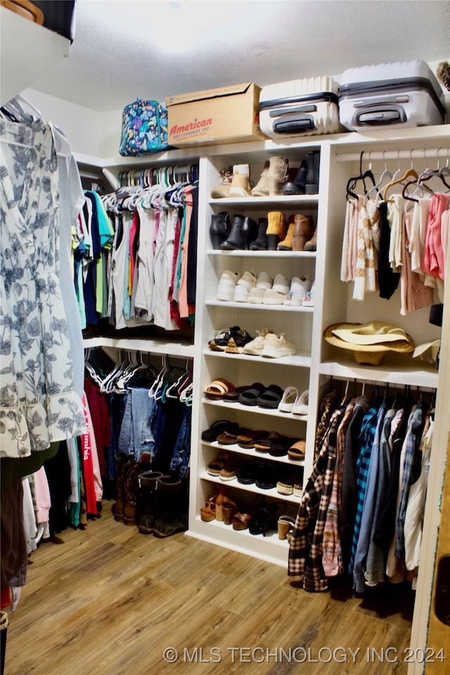 spacious closet with wood-type flooring