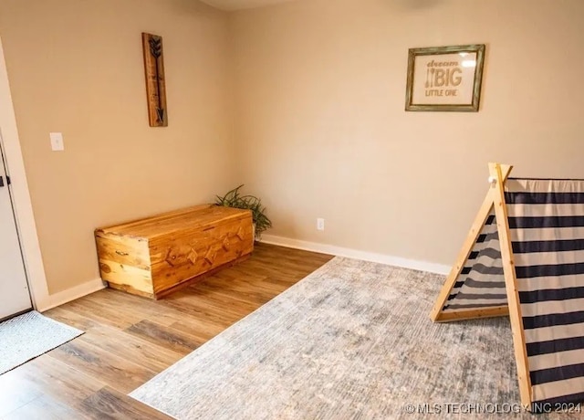 living area featuring hardwood / wood-style floors