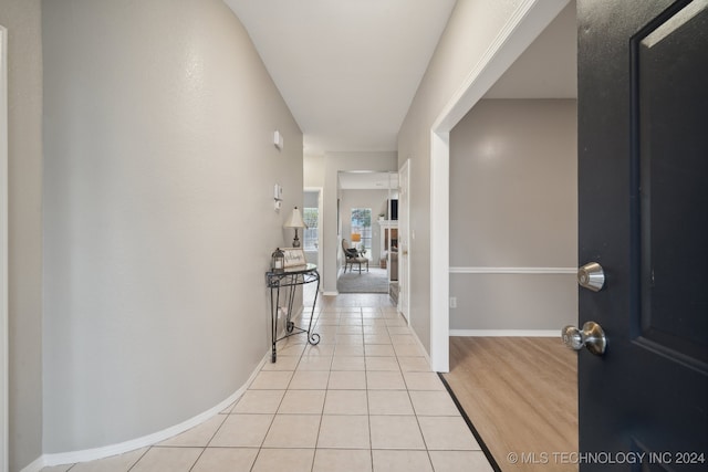 view of tiled foyer entrance