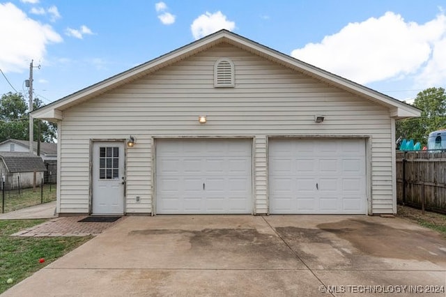 view of garage