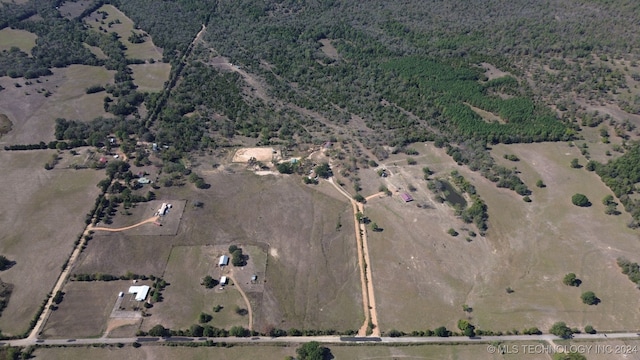 aerial view featuring a rural view