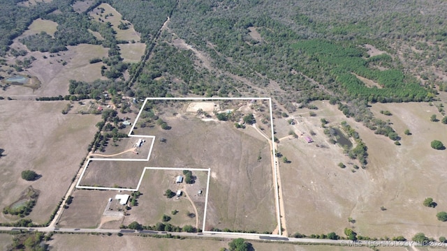 drone / aerial view with a rural view