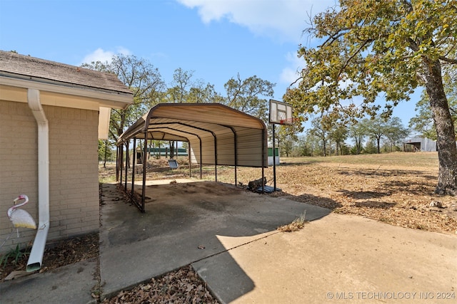 view of car parking with a carport