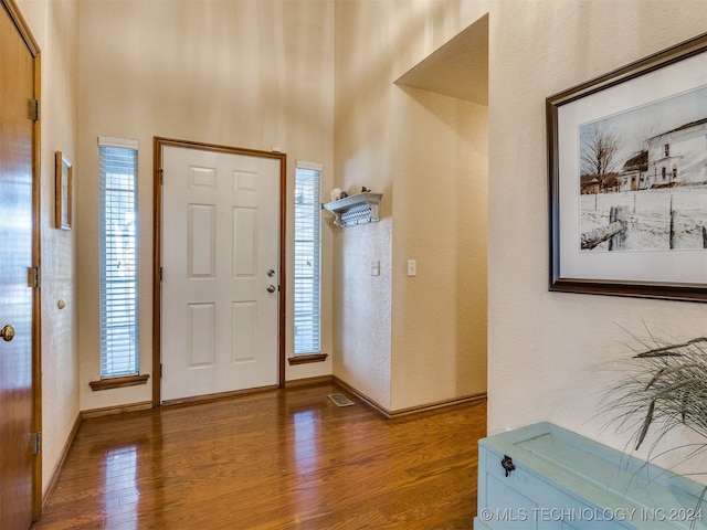 entrance foyer featuring hardwood / wood-style flooring and a wealth of natural light