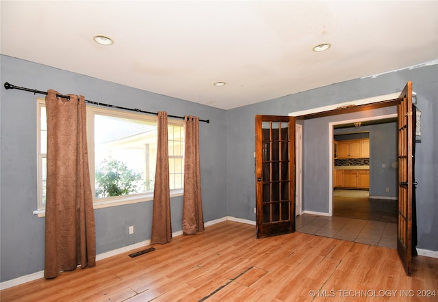 empty room featuring light hardwood / wood-style flooring