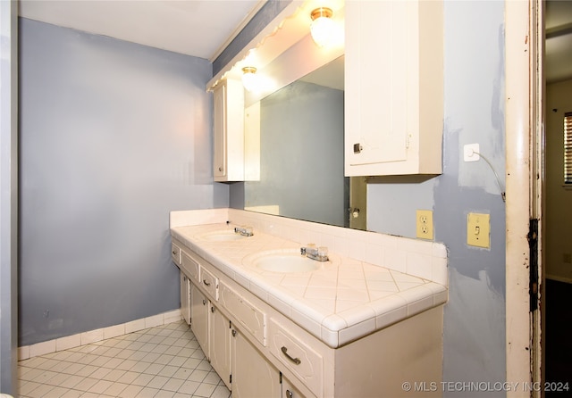 bathroom featuring vanity and tile patterned floors