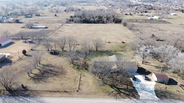 bird's eye view with a rural view