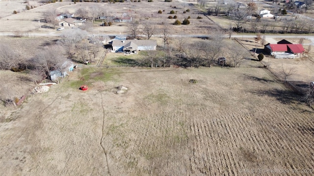 aerial view with a rural view