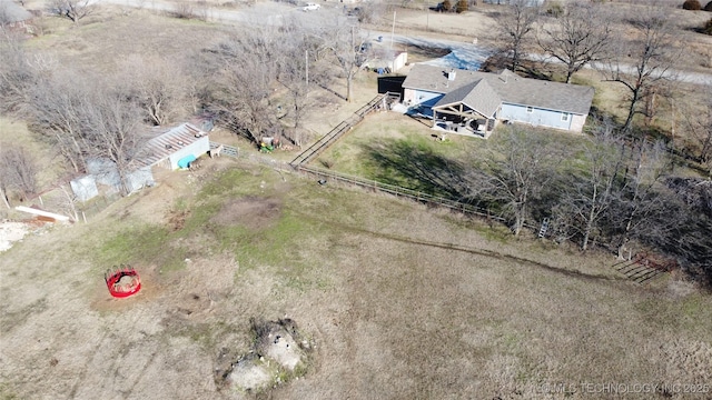 aerial view featuring a rural view