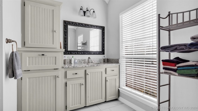 bathroom featuring plenty of natural light and vanity