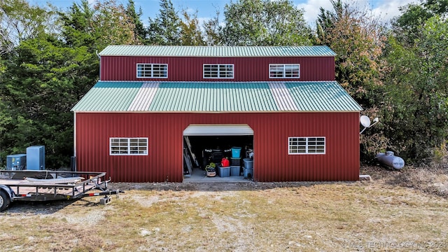 exterior space with a garage