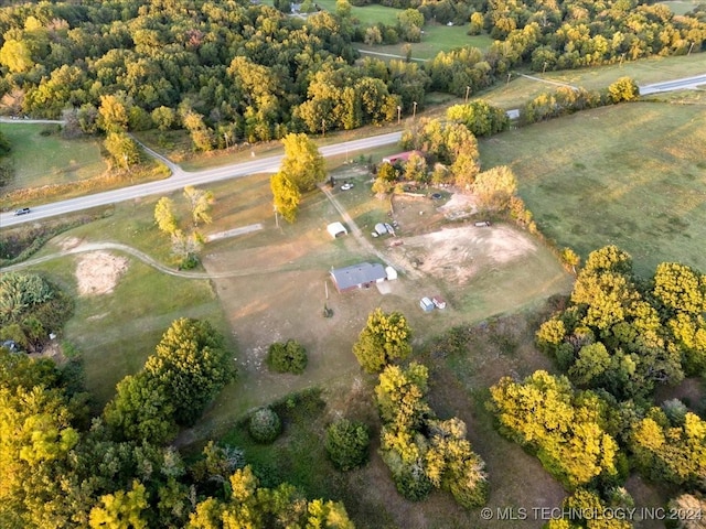 711 E Iowa, Whitefield, OK 74472 - birds eye view of property featuring a rural view