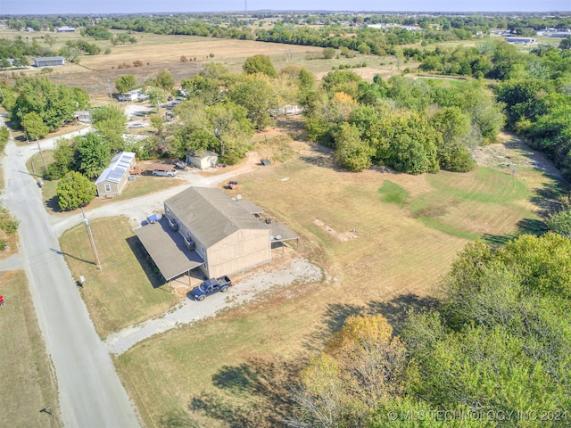 aerial view featuring a rural view