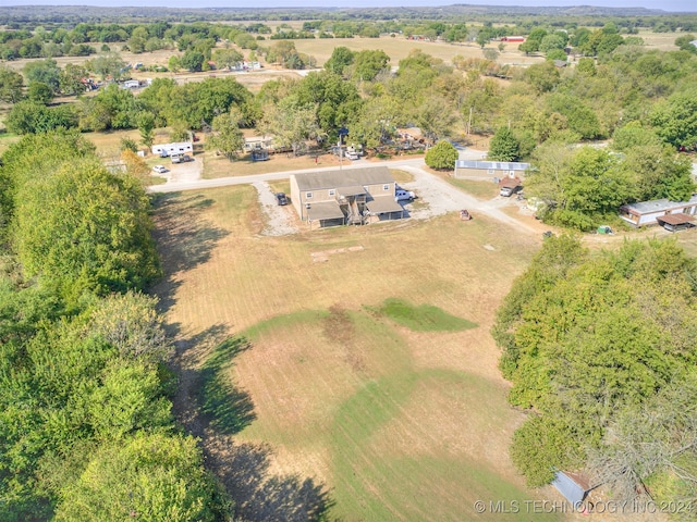 drone / aerial view with a rural view