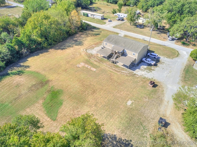 drone / aerial view with a rural view