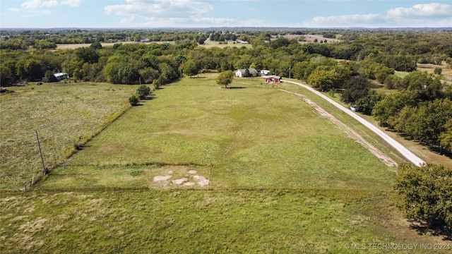 drone / aerial view with a rural view