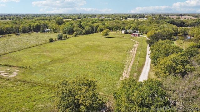 aerial view with a rural view