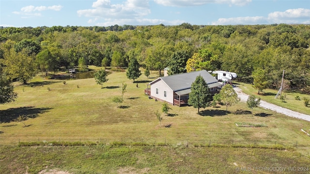 bird's eye view with a rural view