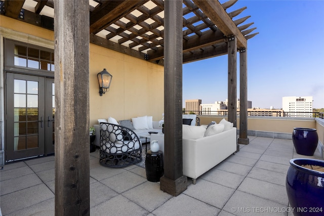 view of patio / terrace with a pergola and an outdoor hangout area