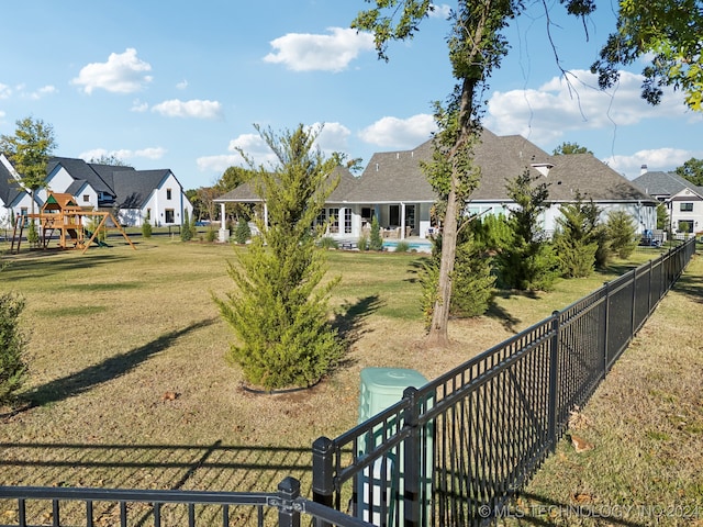 view of yard featuring a playground