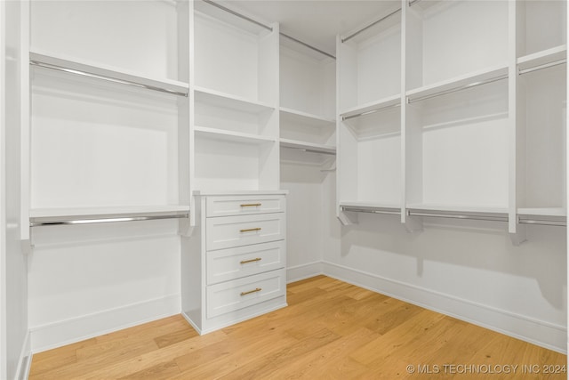 walk in closet featuring light wood-type flooring