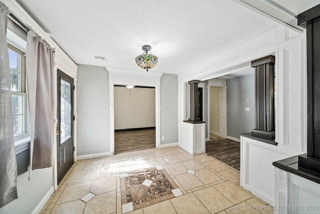 interior space featuring light wood-type flooring