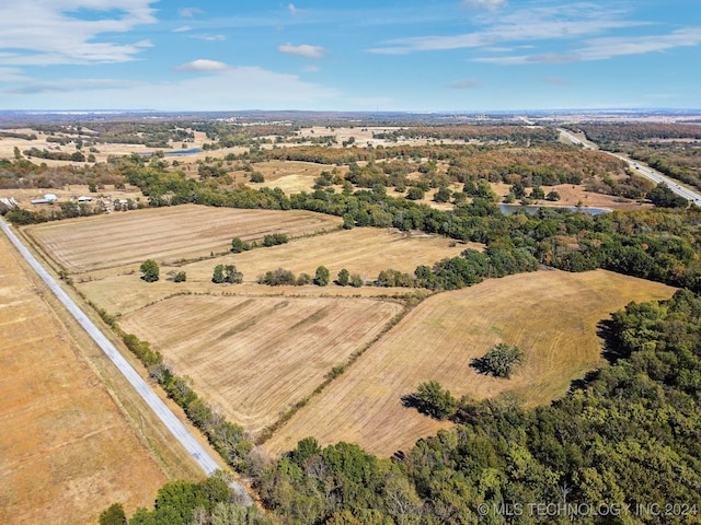 drone / aerial view with a rural view