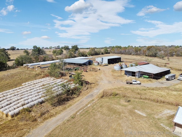 bird's eye view with a rural view